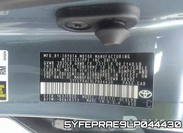 5YFEPRAE9LP044430 фото 10