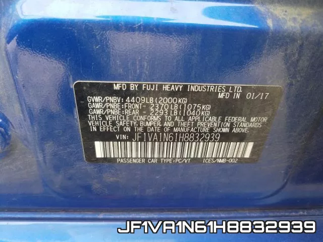 JF1VA1N61H8832939 фото 2