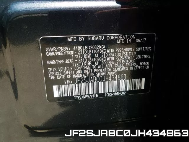 JF2SJABC0JH434863 фото 2
