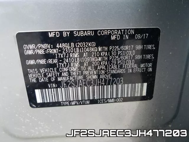 JF2SJAEC3JH477203 фото 2