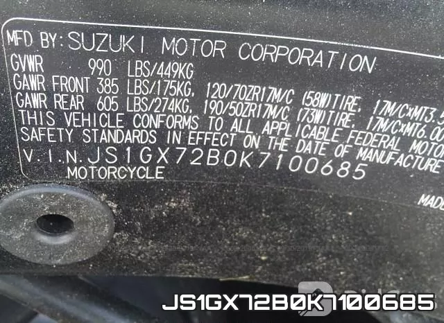 JS1GX72B0K7100685 фото 2