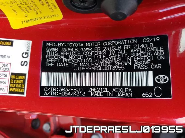 JTDEPRAE5LJ013955 фото 2