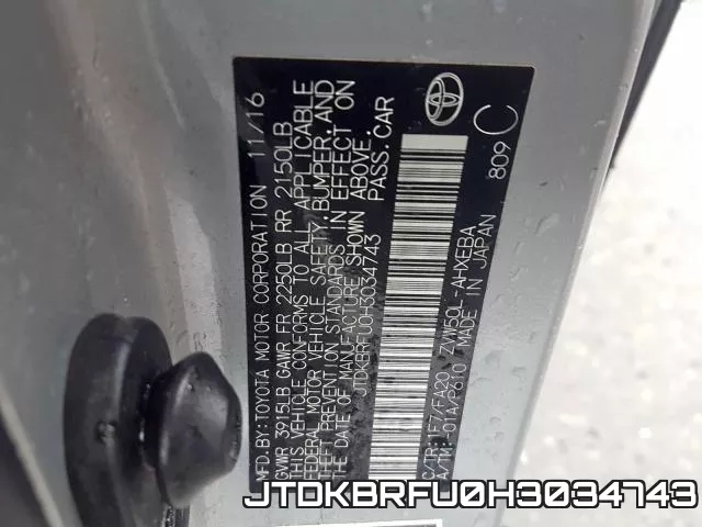 JTDKBRFU0H3034743 фото 2