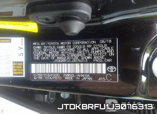 JTDKBRFU1J3076313 фото 10