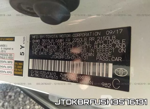 JTDKBRFU5H3576131 фото 10