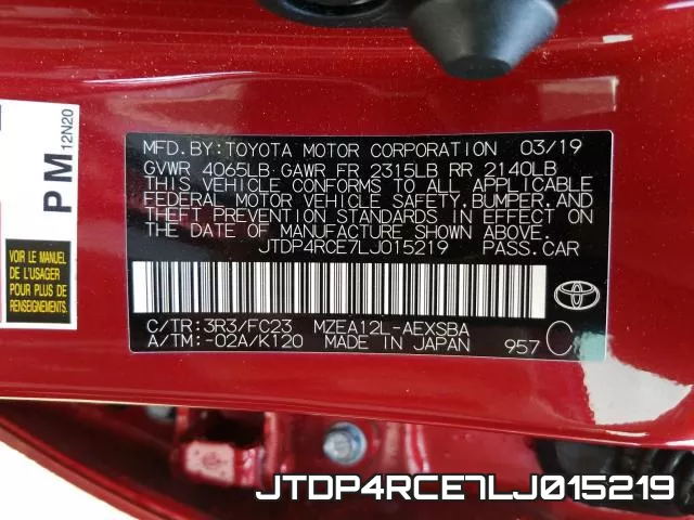 JTDP4RCE7LJ015219 фото 2