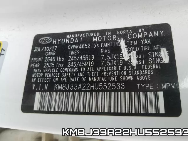 KM8J33A22HU552533 фото 2