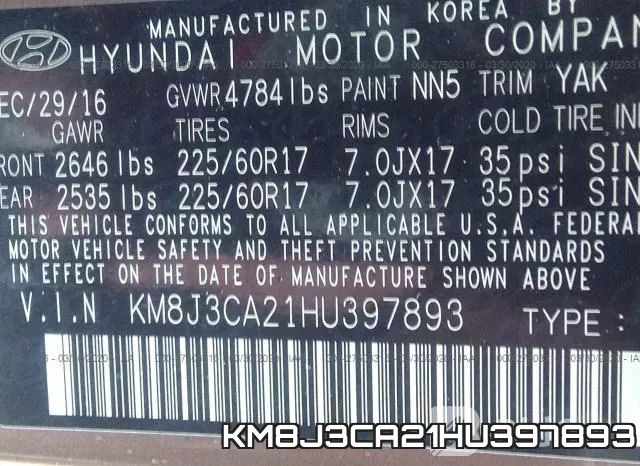 KM8J3CA21HU397893 фото 10