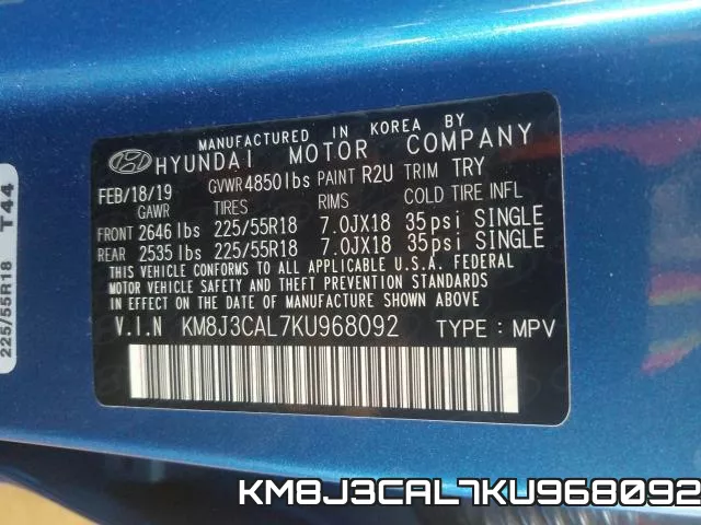 KM8J3CAL7KU968092 фото 2