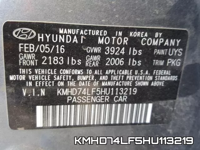KMHD74LF5HU113219 фото 2