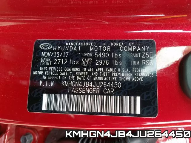 KMHGN4JB4JU264450 фото 2
