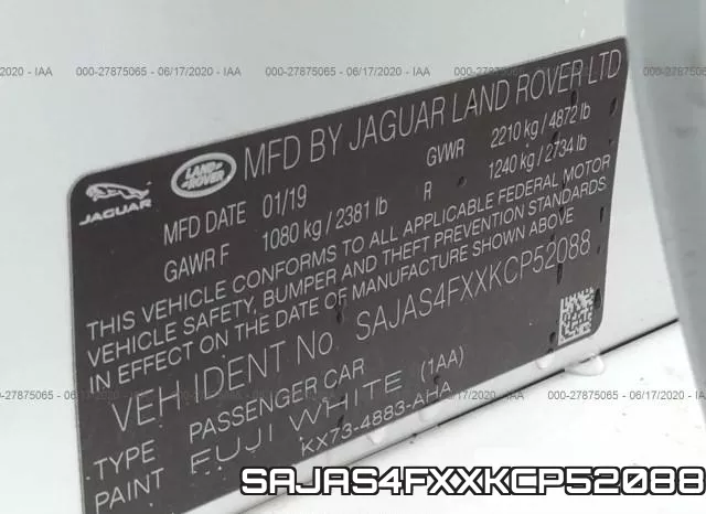 SAJAS4FXXKCP52088 фото 10