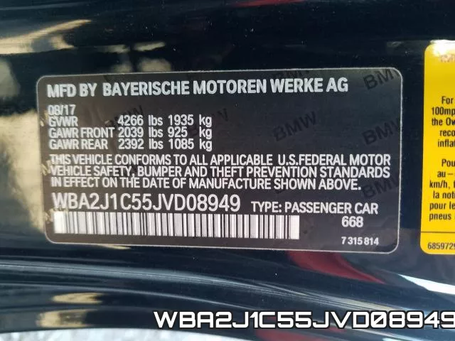 WBA2J1C55JVD08949 фото 2