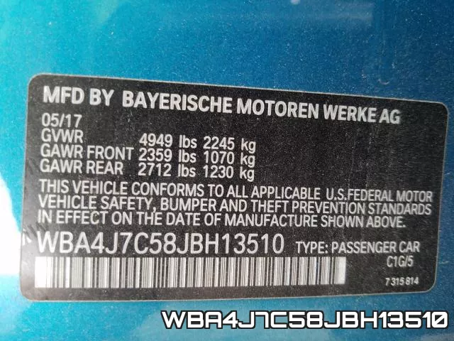 WBA4J7C58JBH13510 фото 2