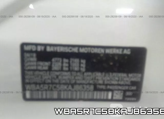 WBA5R7C58KAJ86358 фото 10