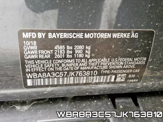 WBA8A3C57JK763810 фото 2