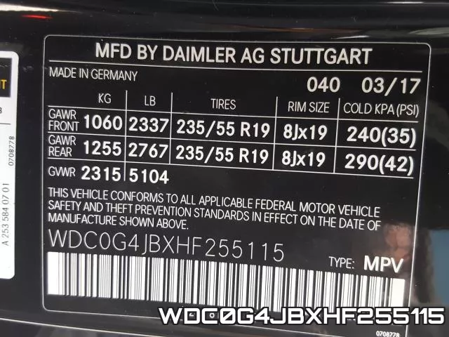 WDC0G4JBXHF255115 фото 2