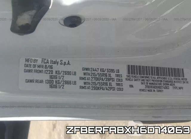 ZFBERFABXH6D74063 фото 10