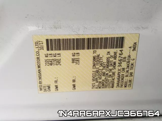 1N4AA6APXJC366764 фото 2