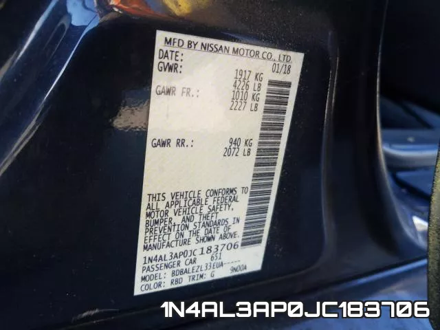 1N4AL3AP0JC183706 фото 2