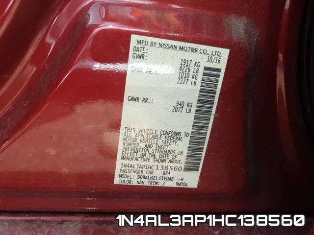 1N4AL3AP1HC138560 фото 2