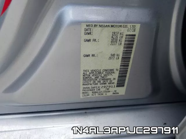 1N4AL3AP1JC297911 фото 2