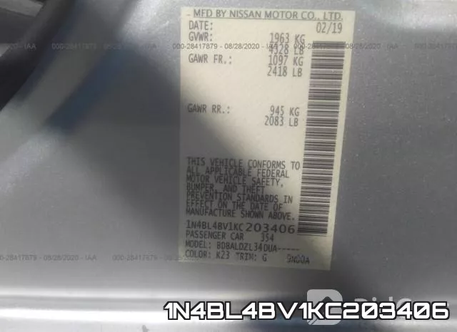 1N4BL4BV1KC203406 фото 10