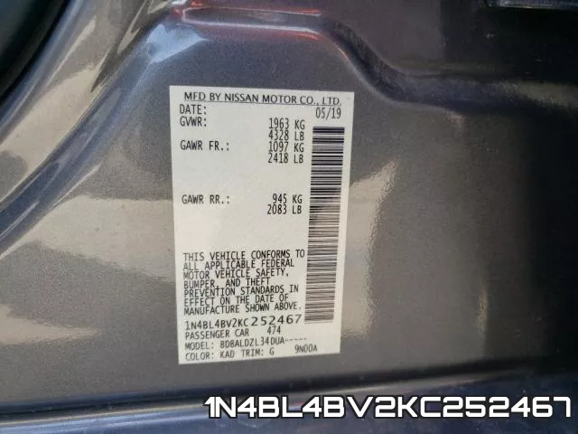 1N4BL4BV2KC252467 фото 2