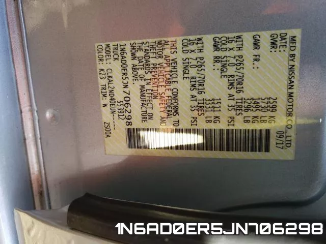1N6AD0ER5JN706298 фото 2