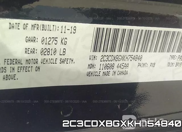 2C3CDXBGXKH754840 фото 10