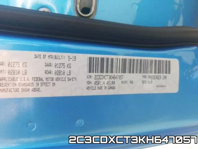 2C3CDXCT3KH647057 фото 2