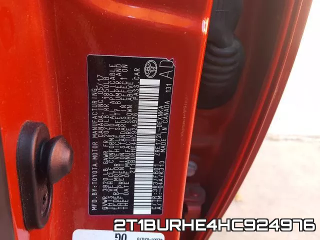 2T1BURHE4HC924976 фото 2