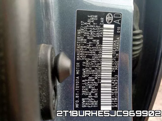 2T1BURHE5JC969902 фото 2