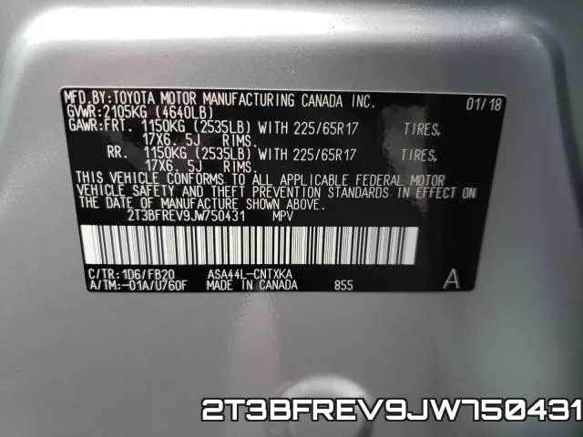 2T3BFREV9JW750431 фото 2