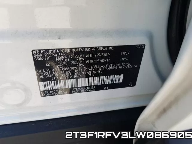 2T3F1RFV3LW086905 фото 2