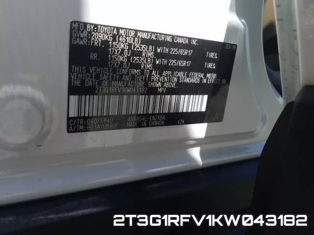 2T3G1RFV1KW043182 фото 2