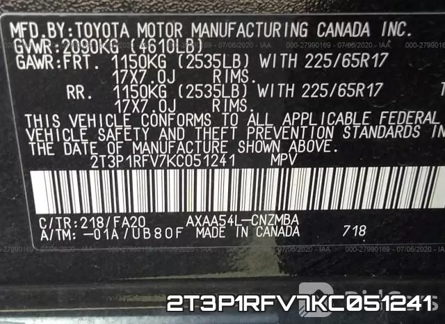 2T3P1RFV7KC051241 фото 10