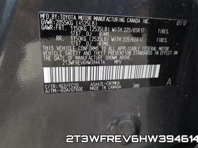 2T3WFREV6HW394614 фото 2