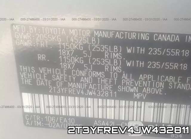 2T3YFREV4JW432811 фото 10