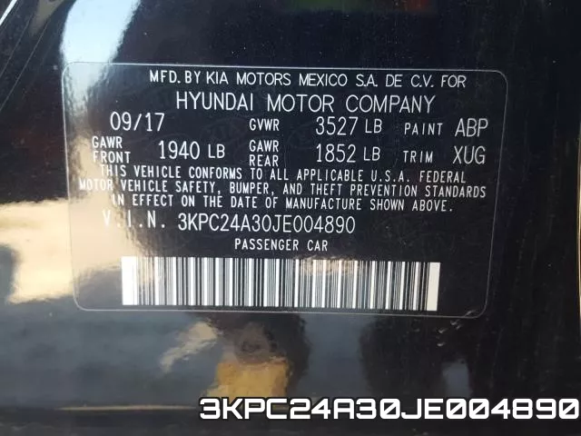 3KPC24A30JE004890 фото 2