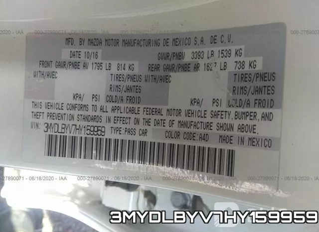3MYDLBYV7HY159959 фото 10