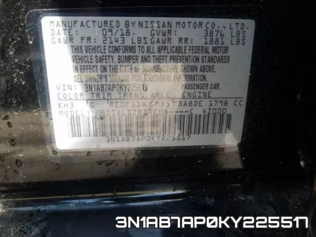 3N1AB7AP0KY225517 фото 2