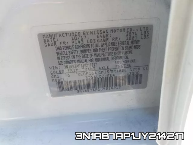 3N1AB7AP1JY214217 фото 2