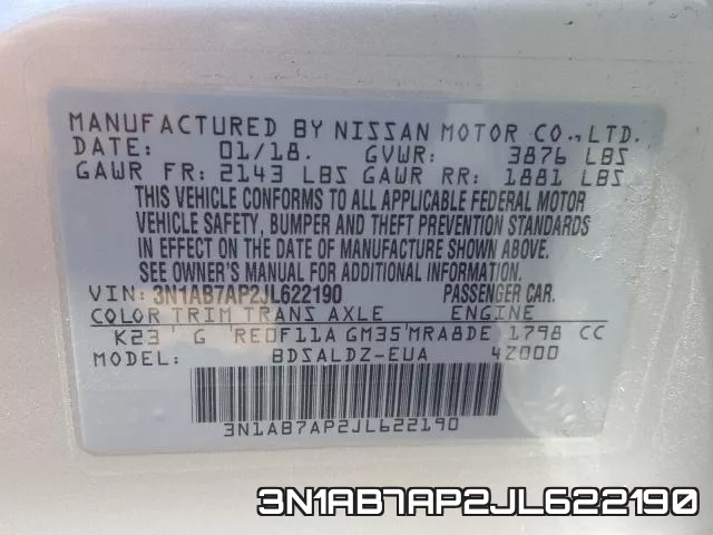 3N1AB7AP2JL622190 фото 2