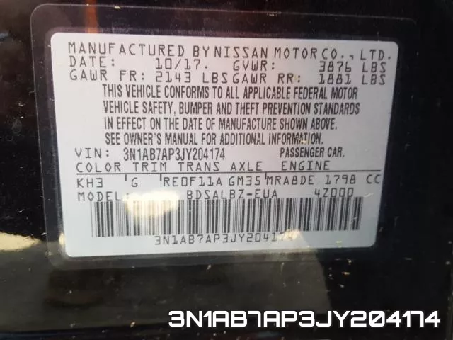 3N1AB7AP3JY204174 фото 2