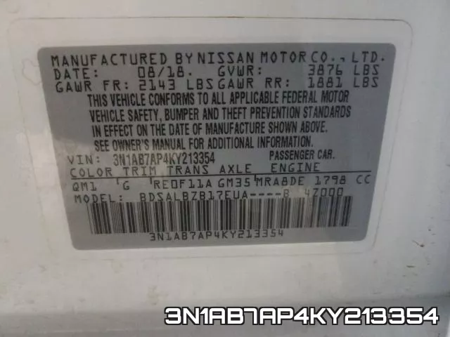3N1AB7AP4KY213354 фото 2