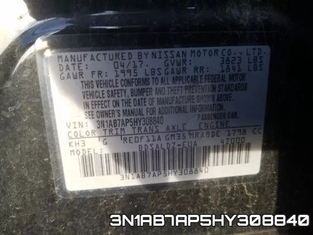 3N1AB7AP5HY308840 фото 2