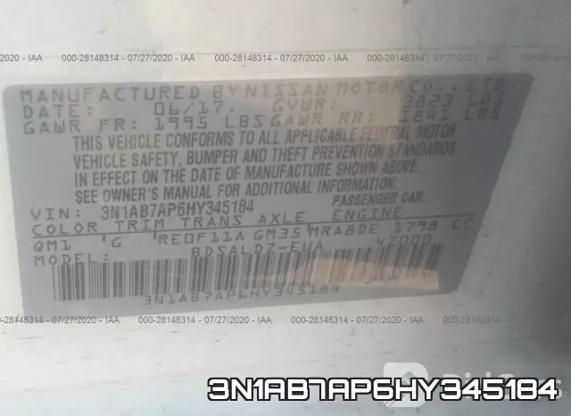 3N1AB7AP6HY345184 фото 10