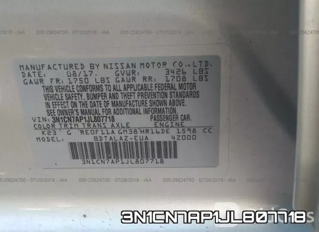 3N1CN7AP1JL807718 фото 10