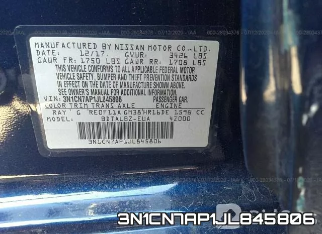 3N1CN7AP1JL845806 фото 10
